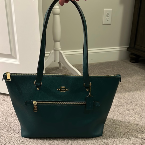 Coach Bags Coach Large Work Tote Emerald Green With Gold Zippers
